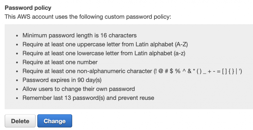Password policy