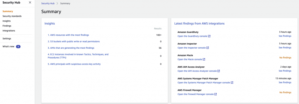 monitoring with security hub